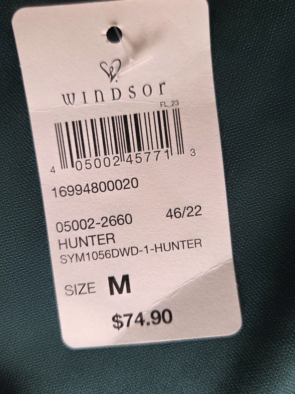 NWT Windsor Hunter Green Velvet Gown - Deep V-Back With Boning - Picture 13 of 13
